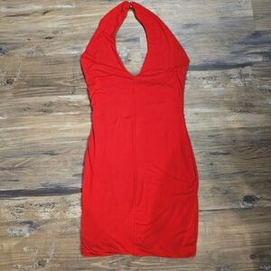 NWT Red Mini Halter Dress sz-Lg